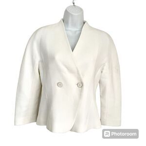 Judith & Charles White Two Button Blazer